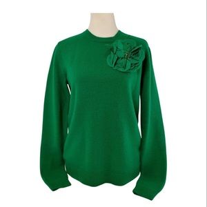 Gucci Green Wool Cashmere Jumper with detachable flower